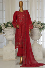 Sada Bahar Stitched 3 Piece Luxury Emb Spring Vol-04 Suit-LEL4-MK41-Maroon