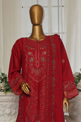 Sada Bahar Stitched 3 Piece Luxury Emb Spring Vol-04 Suit-LEL4-MK41-Maroon