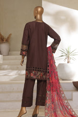 Sada Bahar Stitched 3 Piece Luxury Emb Spring Vol-07 Suit-LEL6-MK-51-Mehndi