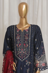 Sada Bahar Stitched 3 Piece Luxury Emb Rod Silk Vol-01 Suit-LEV-03-Blue