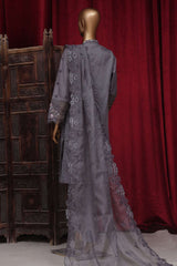 Bin Saeed Stitched 3 Piece Luxury Plain Cotton Vol-01 Collection-LF-037-Grey