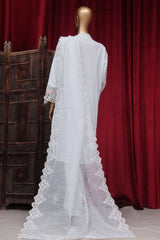 Bin Saeed Stitched 3 Piece Luxury Plain Cotton Vol-01 Collection-LF-102-White