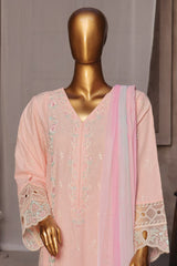 Bin Saeed Stitched 3 Piece Luxury Emb Cotton Vol-05 Suit-LF-1193-Pink