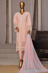 Bin Saeed Stitched 3 Piece Luxury Emb Cotton Vol-05 Suit-LF-1193-Pink