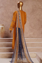 Bin Saeed Stitched 3 Piece Luxury Emb Cotton Vol-05 Suit-LF-1194-Mustard