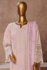 Bin Saeed Stitched 3 Piece Luxury Emb Cotton Vol-05 Suit-LF-1197-Pink