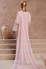 Bin Saeed Stitched 3 Piece Luxury Emb Cotton Vol-05 Suit-LF-1197-Pink