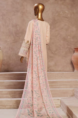 Bin Saeed Stitched 3 Piece Luxury Emb Cotton Vol-05 Suit-LF-1201-Peach