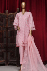 Bin Saeed Stitched 3 Piece Luxury Plain Cotton Vol-01 Collection-LF-132-Pink