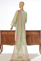 Bin Saeed Stitched 3 Piece Luxury Plain Cotton Collection-LF-133-C-Pista