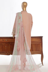 Bin Saeed Stitched 3 Piece Luxury Plain Cotton Collection-LF-1488-T.Pink