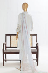 Bin Saeed Stitched 3 Piece Luxury Plain Cotton Vol-02 Collection-LF-1606-Sky