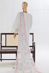 Bin Saeed Stitched 3 Piece Luxury Plain Cotton Vol-02 Collection-LF-1607-Sky