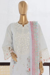Bin Saeed Stitched 3 Piece Luxury Plain Cotton Vol-02 Collection-LF-1607-Sky