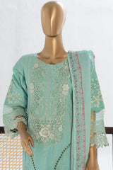 Bin Saeed Stitched 3 Piece Luxury Plain Cotton Vol-02 Collection-LF-1613-Ferozi