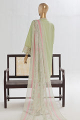 Bin Saeed Stitched 3 Piece Luxury Plain Cotton Vol-02 Collection-LF-1616-Pista