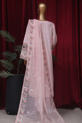 Bin Saeed Stitched 3 Piece Emb Luxury Plain Cotton Vol-02 Collection-LF-1665-Pink