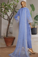 Bin Saeed Stitched 3 Piece Plain Lawn Vol-01 Collection'2025-LF-2272-Ferozi