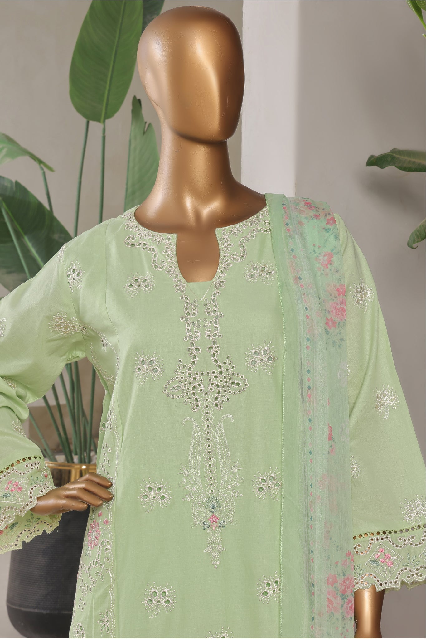 Bin Saeed Stitched 3 Piece Plain Lawn Vol-01 Collection'2025-LF-2276-Pista
