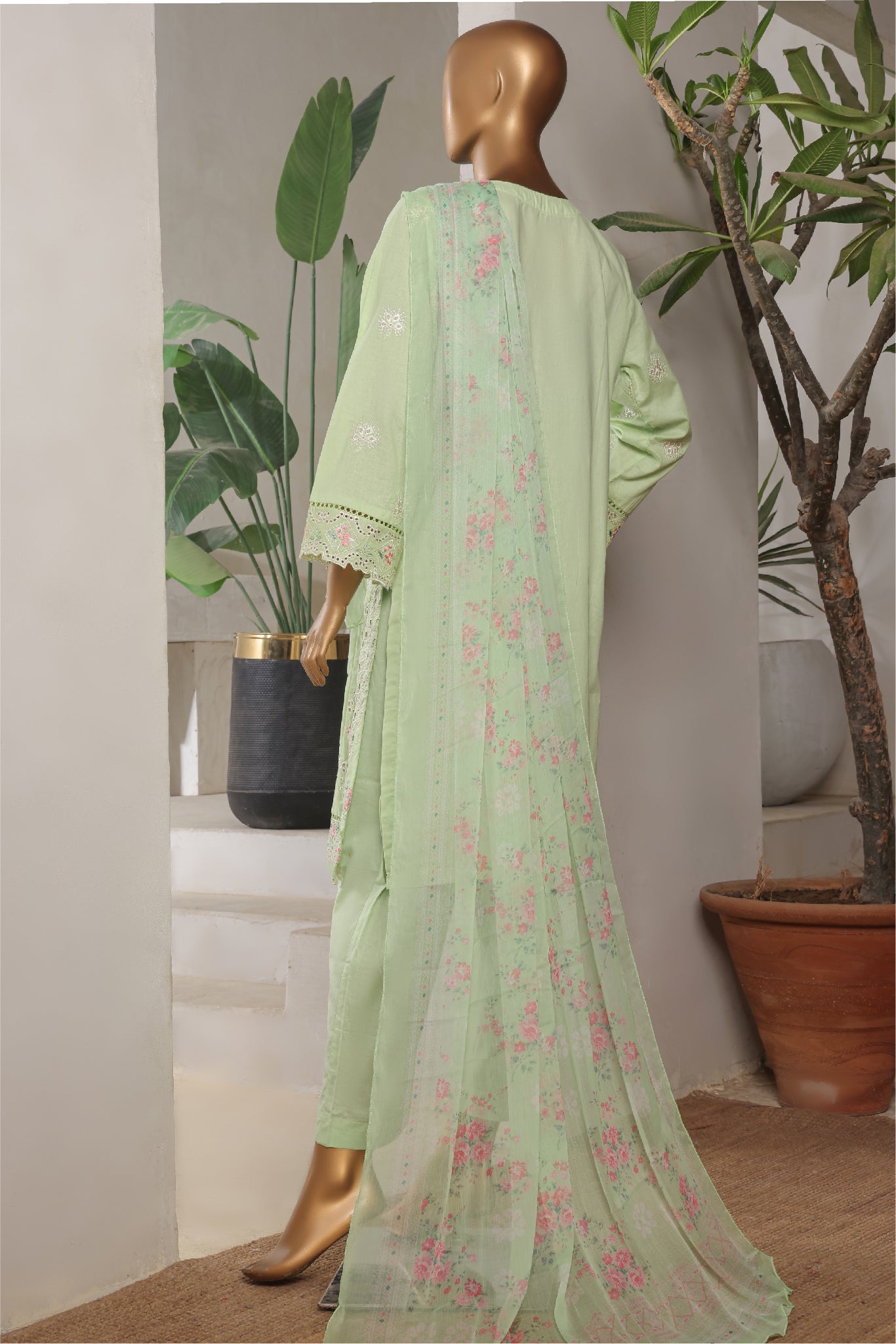 Bin Saeed Stitched 3 Piece Plain Lawn Vol-01 Collection'2025-LF-2276-Pista