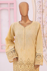 Bin Saeed Stitched 3 Piece Emb Chikankari Lawn Suit-LF-707-Cream