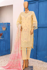 Dastaan By Bin Saeed Stitched 3 Piece Emb Lawn Suit-LF-764-Yellow