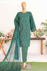 Bin Saeed Stitched 3 Piece Luxury Emb Lawn Vol-02 Suit-LF-971-Green