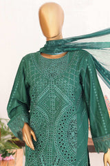 Bin Saeed Stitched 3 Piece Luxury Emb Lawn Vol-02 Suit-LF-971-Green