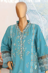 Bin Saeed Stitched 3 Piece Luxury Emb Lawn Vol-02 Suit-LF-975-Ferozi