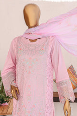 Bin Saeed Stitched 3 Piece Luxury Emb Lawn Vol-02 Suit-LF-977-Pink