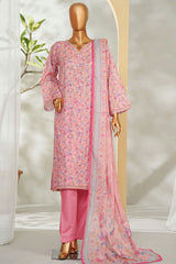Bin Saeed Stitched 3 Piece Exclusive Printed Lawn Vol-01 Suit-LSM-2594 PINK