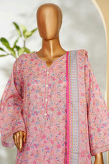 Bin Saeed Stitched 3 Piece Exclusive Printed Lawn Vol-01 Suit-LSM-2594 PINK