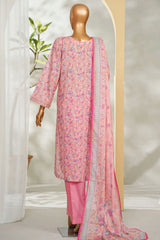 Bin Saeed Stitched 3 Piece Exclusive Printed Lawn Vol-01 Suit-LSM-2594 PINK