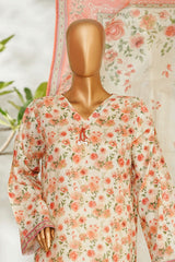 Bin Saeed Stitched 3 Piece Exclusive Printed Lawn Vol-01 Suit-LSM-2598 SKIN