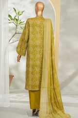 Bin Saeed Stitched 3 Piece Exclusive Printed Lawn Vol-01 Suit-LSM-2599 MEHANDI