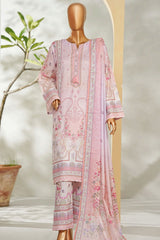 Bin Saeed Stitched 3 Piece Exclusive Printed Lawn Vol-01 Suit-LSM-2603 PINK