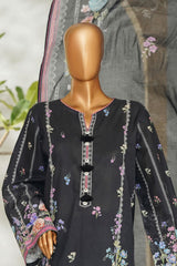 Bin Saeed Stitched 3 Piece Exclusive Printed Lawn Vol-01 Suit-LSM-2605 BLACK