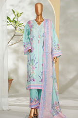 Bin Saeed Stitched 3 Piece Exclusive Printed Lawn Vol-01 Suit-LSM-2606 FEROZI