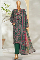 Bin Saeed Stitched 3 Piece Exclusive Printed Lawn Vol-01 Suit-LSM-2609 GREEN