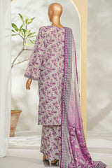 Bin Saeed Stitched 3 Piece Exclusive Printed Lawn Vol-01 Suit-LSM-2611 GRAY