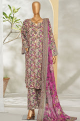 Bin Saeed Stitched 3 Piece Exclusive Printed Lawn Vol-01 Suit-LSM-2612 SKIN
