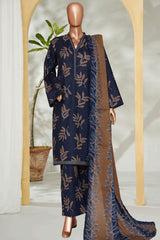 Bin Saeed Stitched 3 Piece Exclusive Printed Lawn Vol-01 Suit-LSM-2617 BLACK