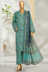 Bin Saeed Stitched 3 Piece Exclusive Printed Lawn Vol-01 Suit-LSM-2624 GREEN