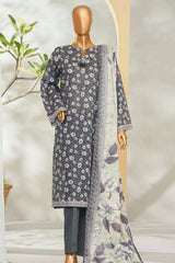 Bin Saeed Stitched 3 Piece Exclusive Printed Lawn Vol-01 Suit-LSM-2627 BLACK
