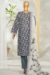 Bin Saeed Stitched 3 Piece Exclusive Printed Lawn Vol-01 Suit-LSM-2627 BLACK