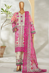 Bin Saeed Stitched 3 Piece Exclusive Printed Lawn Vol-01 Suit-LSM-2635 PINK