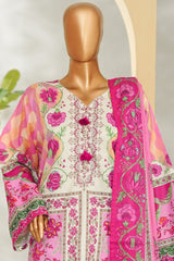 Bin Saeed Stitched 3 Piece Exclusive Printed Lawn Vol-01 Suit-LSM-2635 PINK