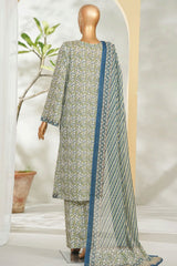 Bin Saeed Stitched 3 Piece Exclusive Printed Lawn Vol-01 Suit-LSM-2637 GREEN