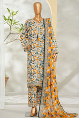 Bin Saeed Stitched 3 Piece Exclusive Printed Lawn Vol-01 Suit-LSM-2672 MULTI