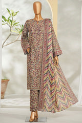 Bin Saeed Stitched 3 Piece Exclusive Printed Lawn Vol-01 Suit-LSM-2674 SKIN